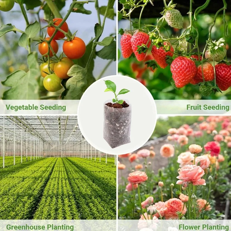 Wholesale Biodegradable Nursery Bag Plant Grow Bags Non-woven Fabric Seeds To Sow Flower Pots for Home Gardening Accessories 6