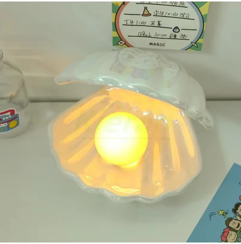 북유럽 모던 쉘 LED 무드등 침실 서재 침대 옆 세라믹 진주 램프 거실 장 데스크탑 장식품 플로어 램프
