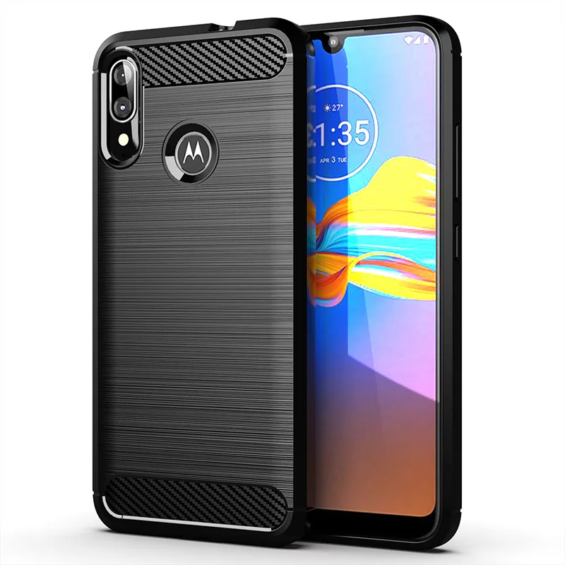 Premium Shockproof Silicone Case - Full Protective Soft Cover with Luxury Carbon Fiber Design
