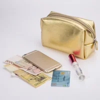 Simple Shiny Sequins gold wallet Cosmetic Handbag Makeup Bag Portable Women Toiletries Skincare Storage Bag Organizer Pouch 2