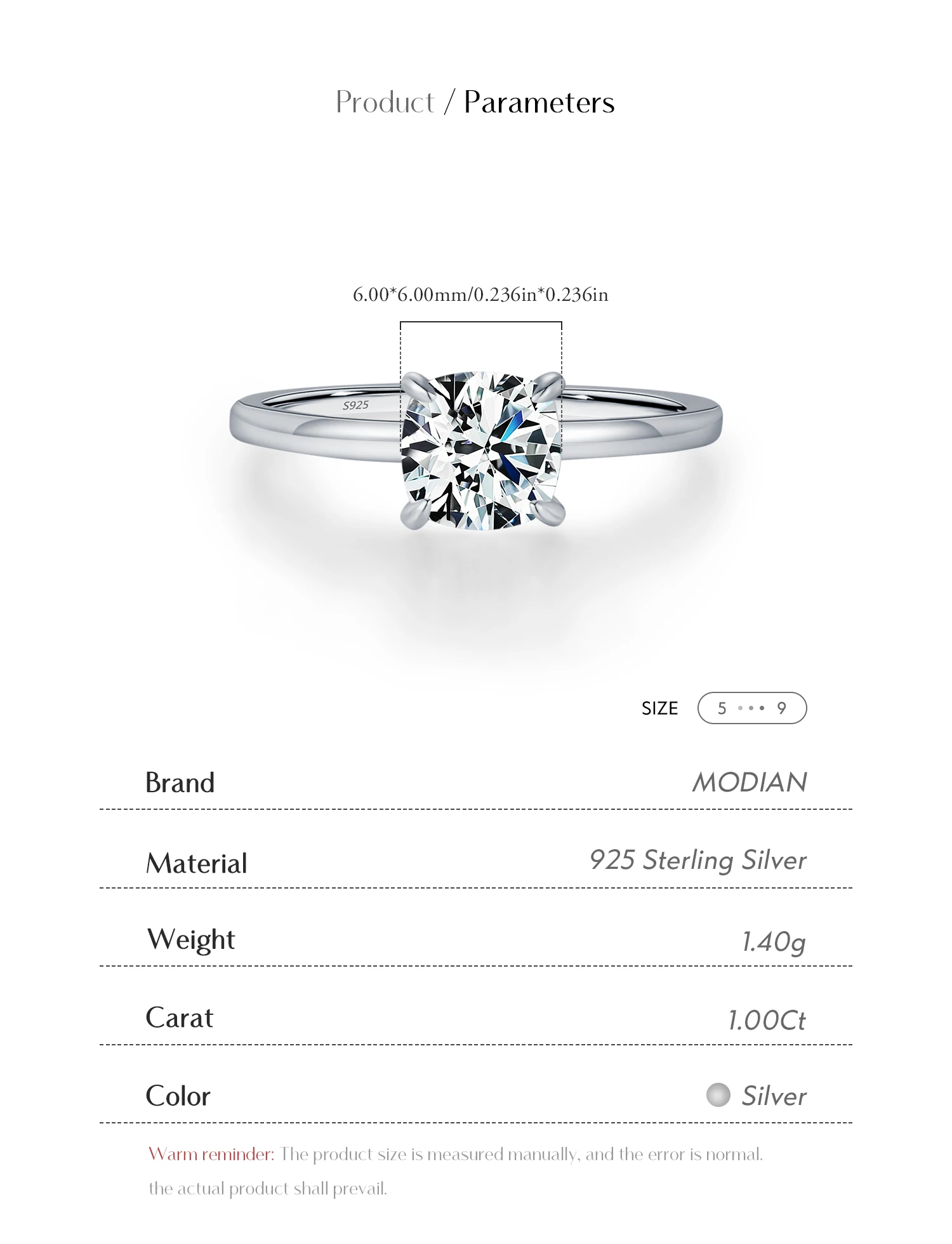 MODIAN 1CT Moissanite Ring Delicate Square Cushion Cut Lab Diamond Ring 925 Sterling Silver Wedding Statement Jewelry For Women MODIAN 1CT Moissanite Ring Delicate Square Cushion Cut Lab Diamond Ring 925 Sterling Silver Wedding Statement Jewelry For Women