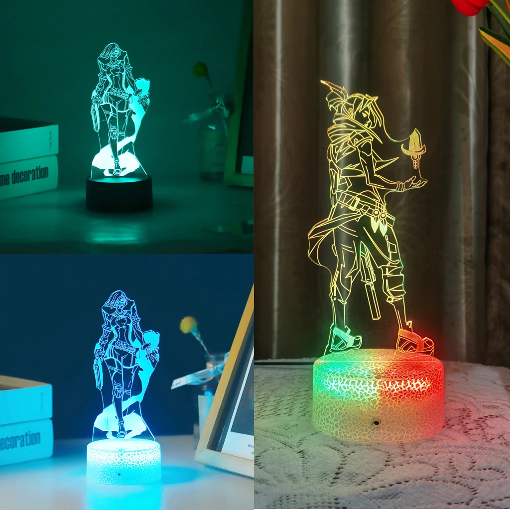 

Valorant 3D Светодиодная аниме лампа, игра, фигурка Viper Jett, 7 цветов, ночник для ребенка, домашний декор для спальни, Рождественская вечеринка, иллюзия, подарок