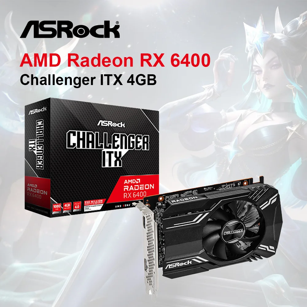 ASROCK NEW Radeon RX 6400 RX6400 4GB GDDR6 64-bit Video Cards GPU 