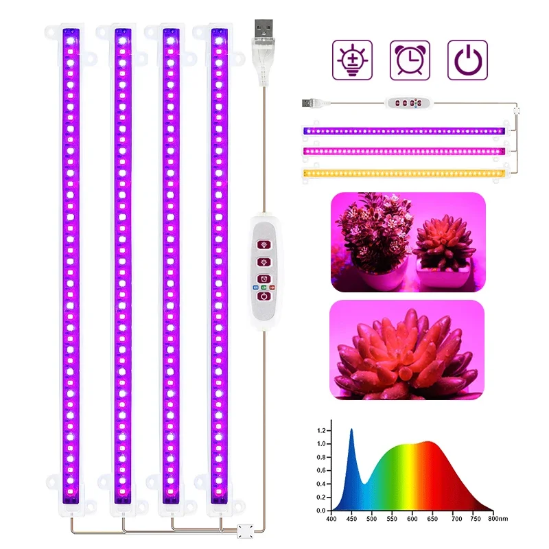 LED Grow Light 5V USB Plug Full Spectrum Led Bar Lamp Plants High Luminous Efficiency 30cm Grow Tent Greenhouses Flowers led grow light grow light