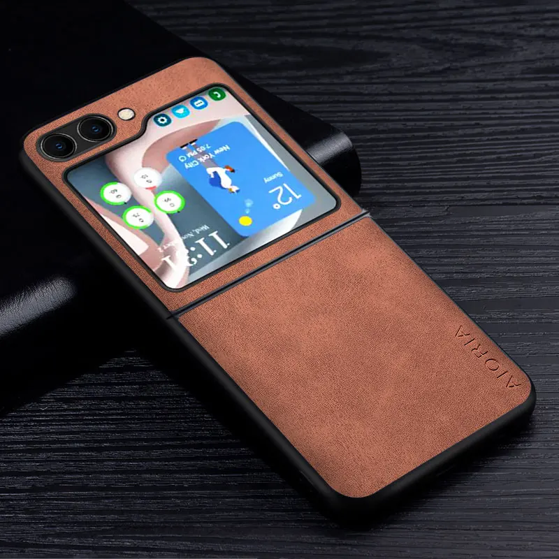 Premium PU Leather Scratch-Resistant Solid Phone Case