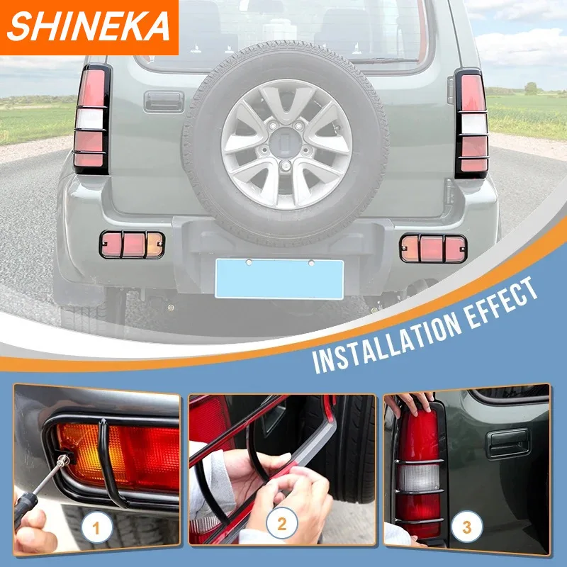 SHINEKA Car Tail Light Lamp Decoration Cover Rear Fog Light Lamp