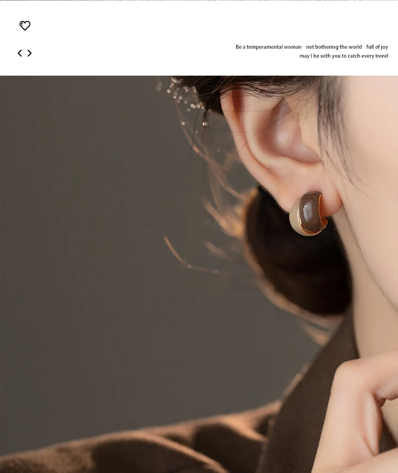 Französische Retro-Maillard-Ohrringe mit kontrastierendem Tropfenglas und schlichtem und vielseitigem Design, Schmuck für Damenmode-Accessoires – Detail 9