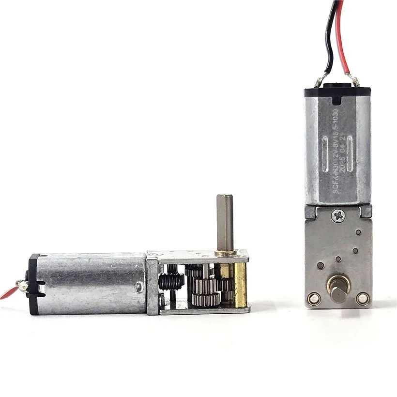 DC 3V 5V 6V 12RPM Mini N30 Gear Motor Single Long Shaft Slow Speed High Torque Worm All Metal gearbox Motor Right Angle Robot
