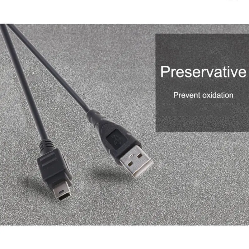 2024 New 0.8m Mini USB Cable Mini USB to USB Fast Data Cable 5 Pin B for MP3 MP4 Player Car DVR GPS Digital Camera