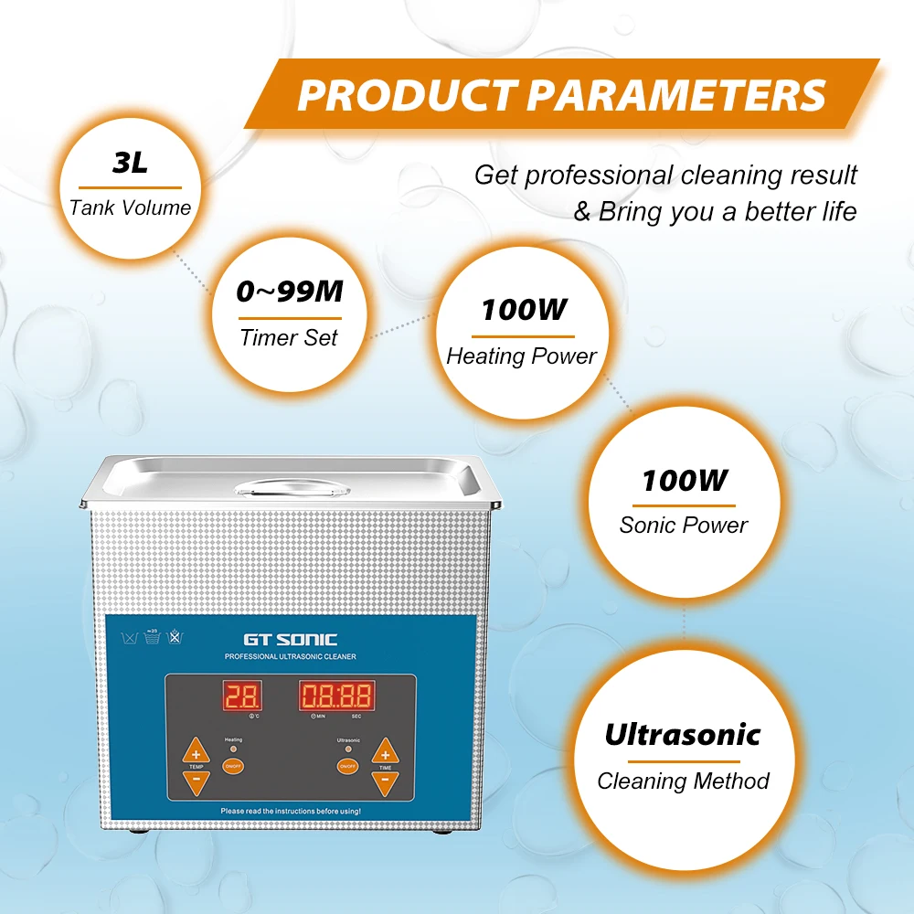 GTSONIC Ultrasonic Cleaner - 2L to 27L Digital Ultrasound Bath with Big Sale Price Description Image.This Product Can Be Found With The Tag Names Digital ultrasonic cleaner 6l, Ultrasonic cleaning machine 3l, Ultrasonic cleaning machine 6l
