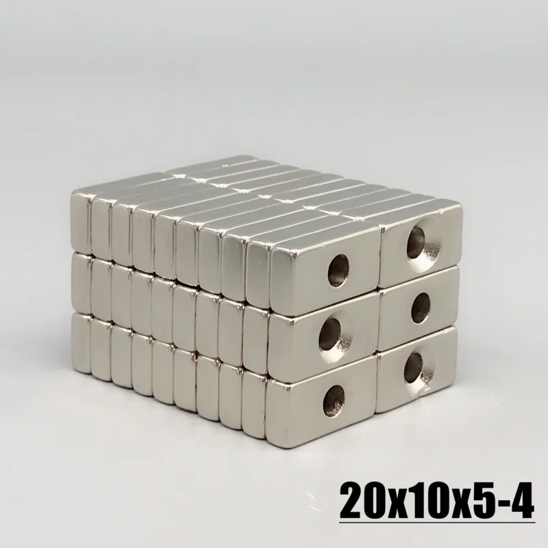 Description Picture 4 of item5-100Pcs 20x10x5-4mm Neodymium Material NdFeB N35 Magnets Strong Block magnet 20*10*5 Hole 4mm Magnetic Materials Imanes
