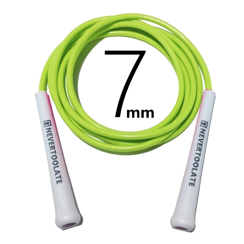 PVC AND PU MATERIAL ROPE 7mm diameter 15.5cm long handle heavy skip jump skipping roep fitness jump rope