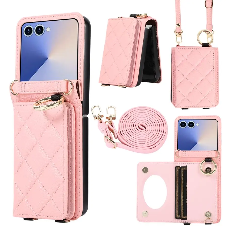 Luxury Leather Crossbody Wallet Phone Case with Card Holder