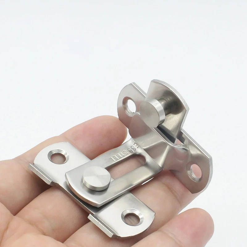 Stainless Steel Right Angle Locking Latch Sliding Barn Door Lock Doors Windows Safety Security Home Anti-Theft Guard