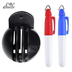 Golf Ball Alignment Tool Kit with Marker Pens - Precision Golfing Accessories Set (Black with 2 pen)