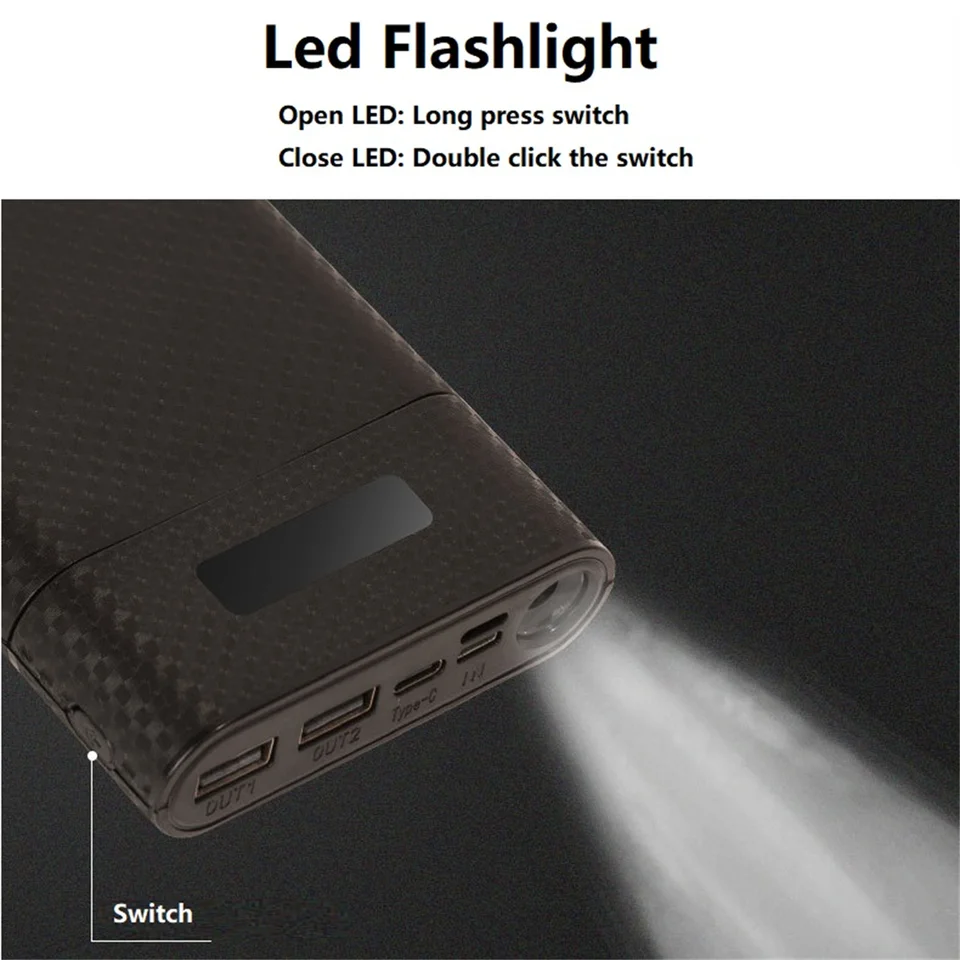 Power Bank Fai-da-te 8x18650 Con Display LCD – Custodia Portatile Per Batterie, Doppia USB E Ingresso Type-C