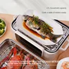 220V Stainless Steel Electric Food Steamer 3 Layers Steaming Pot Multi Cooker Home Electric Hot Pot 3