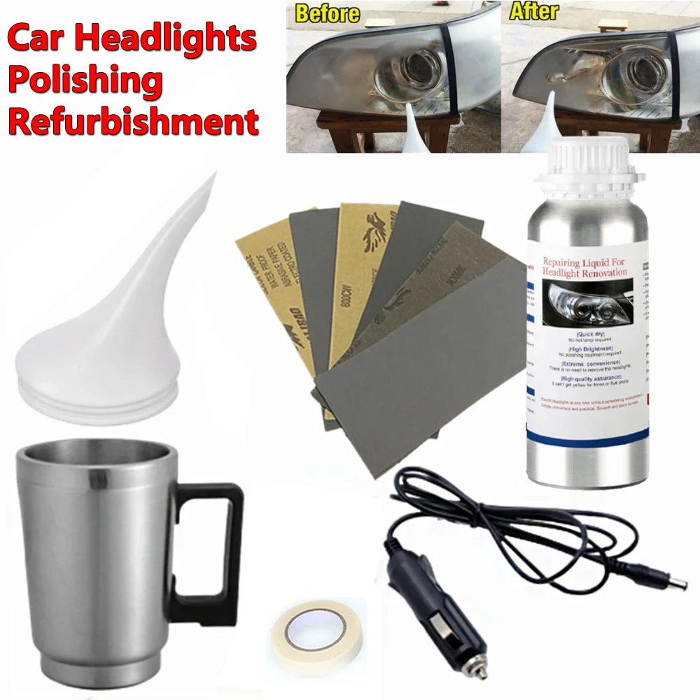 Headlight Polisher Liquid Evaporator Polymer Liquid Headlights Chemical Polish Headlight Restoration Kit Polish Headlights