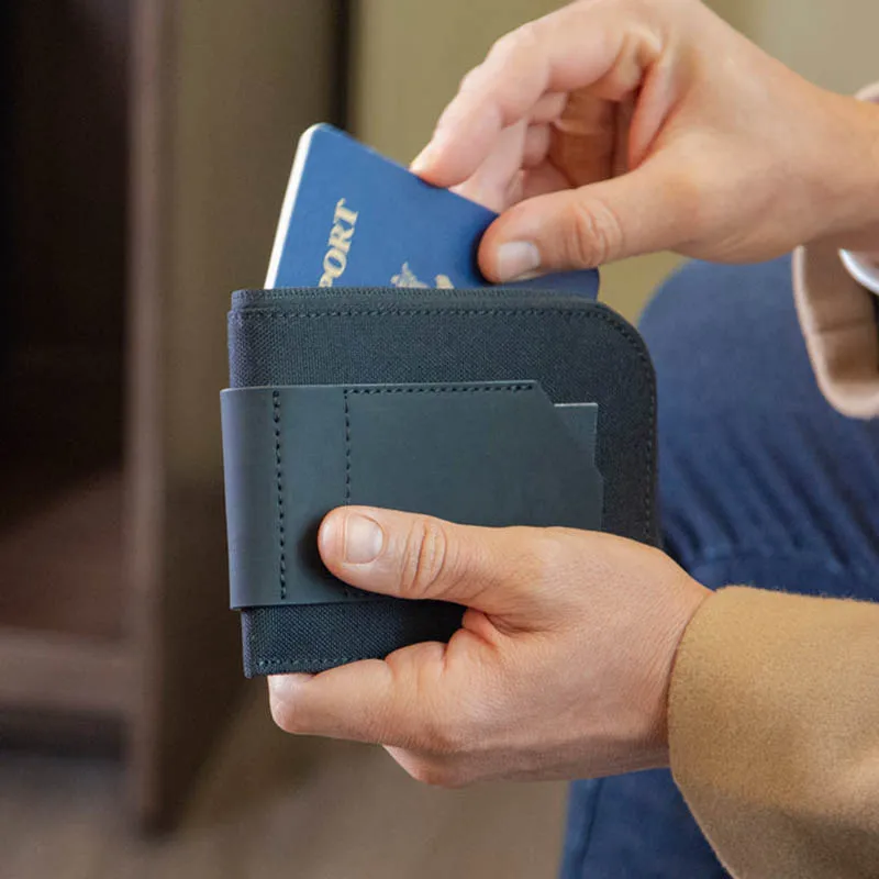 Мужской кошелек HubWallet от Kingsons Korin Designs с RFID-картой для паспорта и бизнеса, черный, ультратонкий, короткий, легкий, простой, дорожный аксессуар