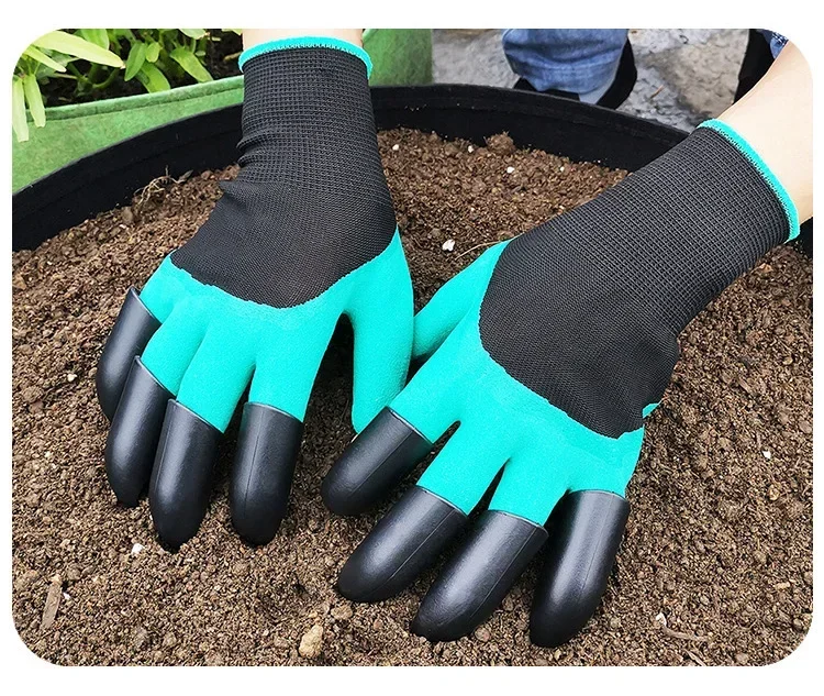Description Picture 2 of itemHorticultural Gloves with Claws Digging Gloves Garden Vegetable Flower Garden Planting Stab Resistant Protective Latex Gloves