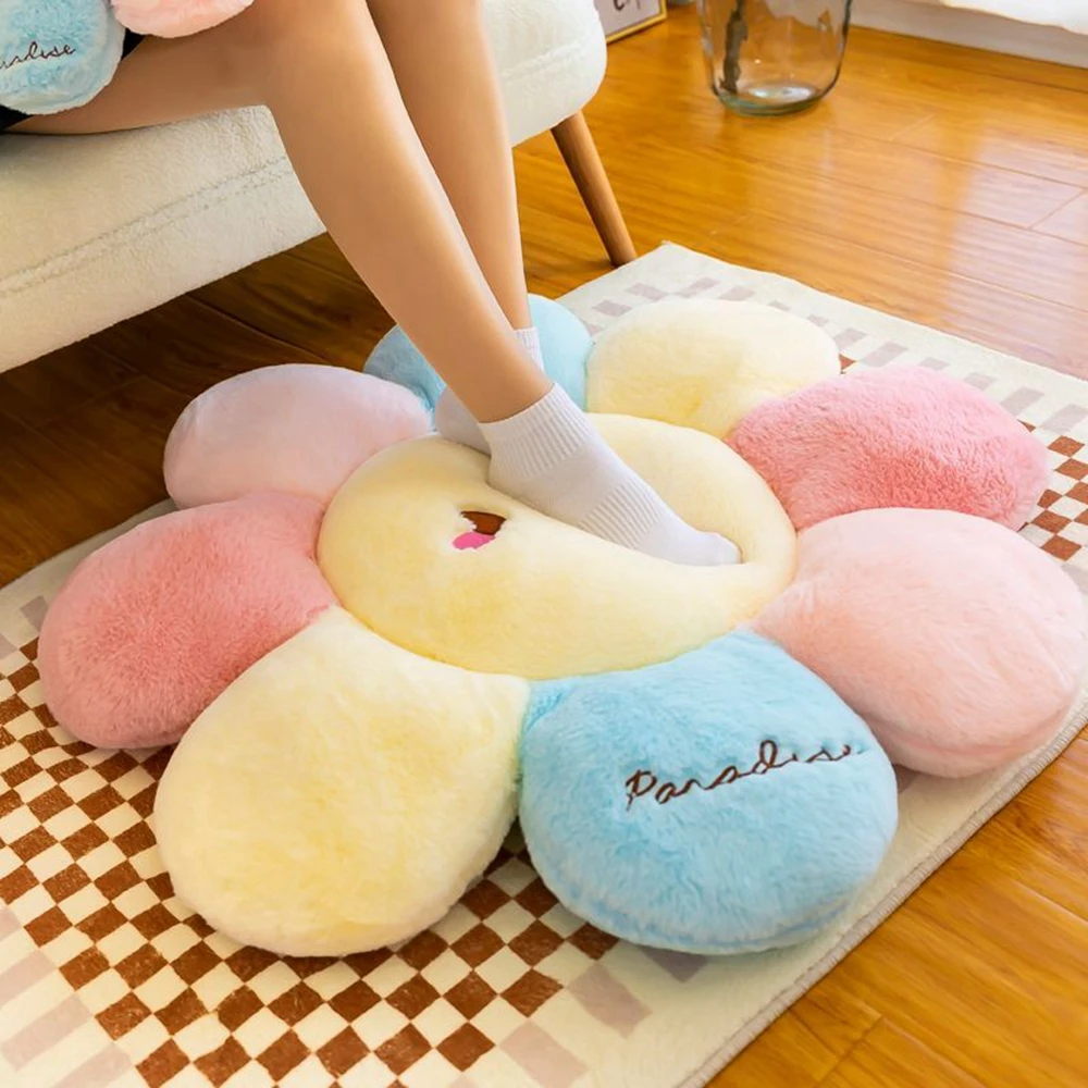 40cm Cute Colorful Flowers Plush Toy Chair Cushion Sofa Cushion Sleeping Pillow Flower Doll Send Friends Birthday Gift 5