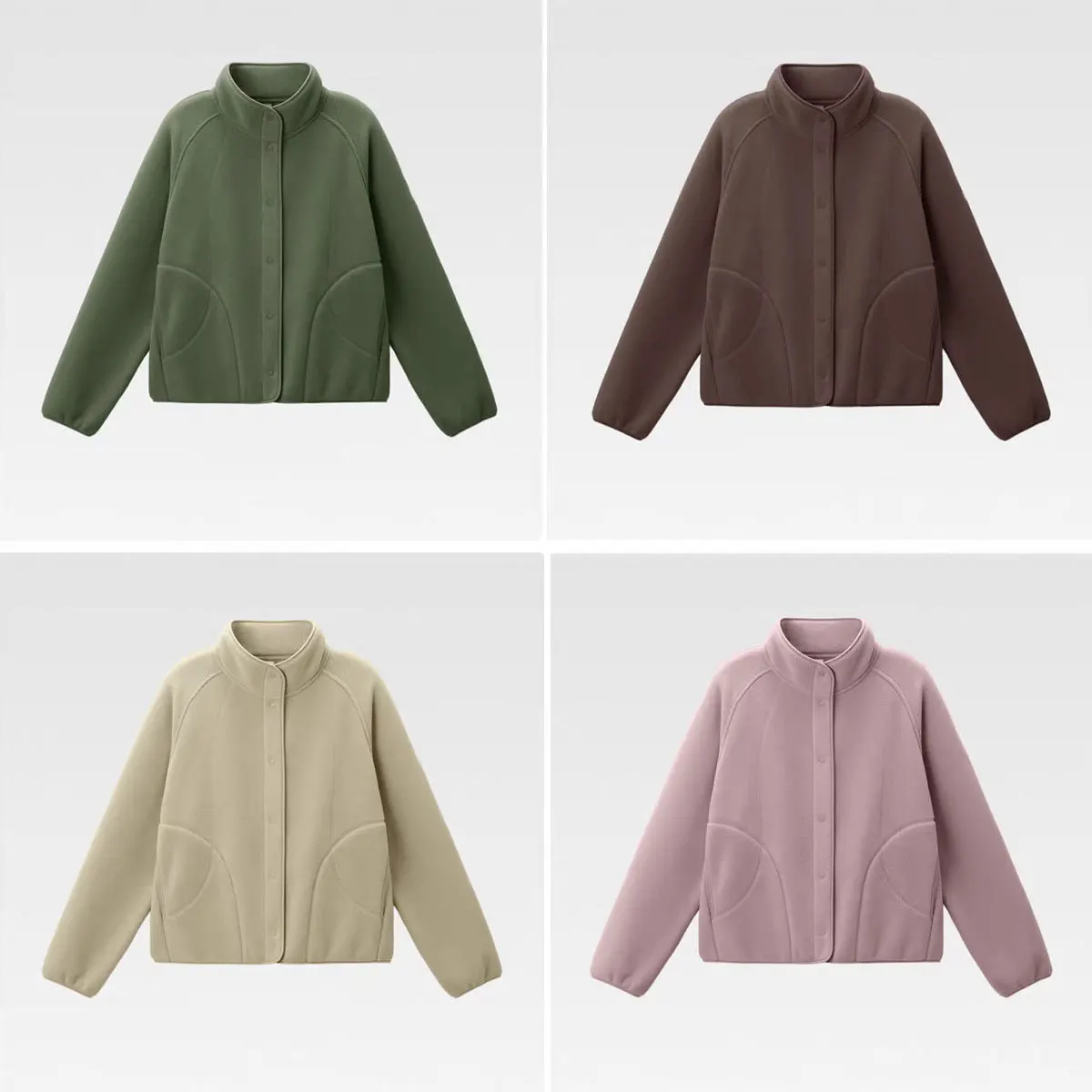 Damen Casual Jacke mit Stehkragen, Lange Ärmel, Winddicht, Freizeit, Vielseitig Kombinierbar, Herbst Winter Neu, Schlanke Passform – Detail 4