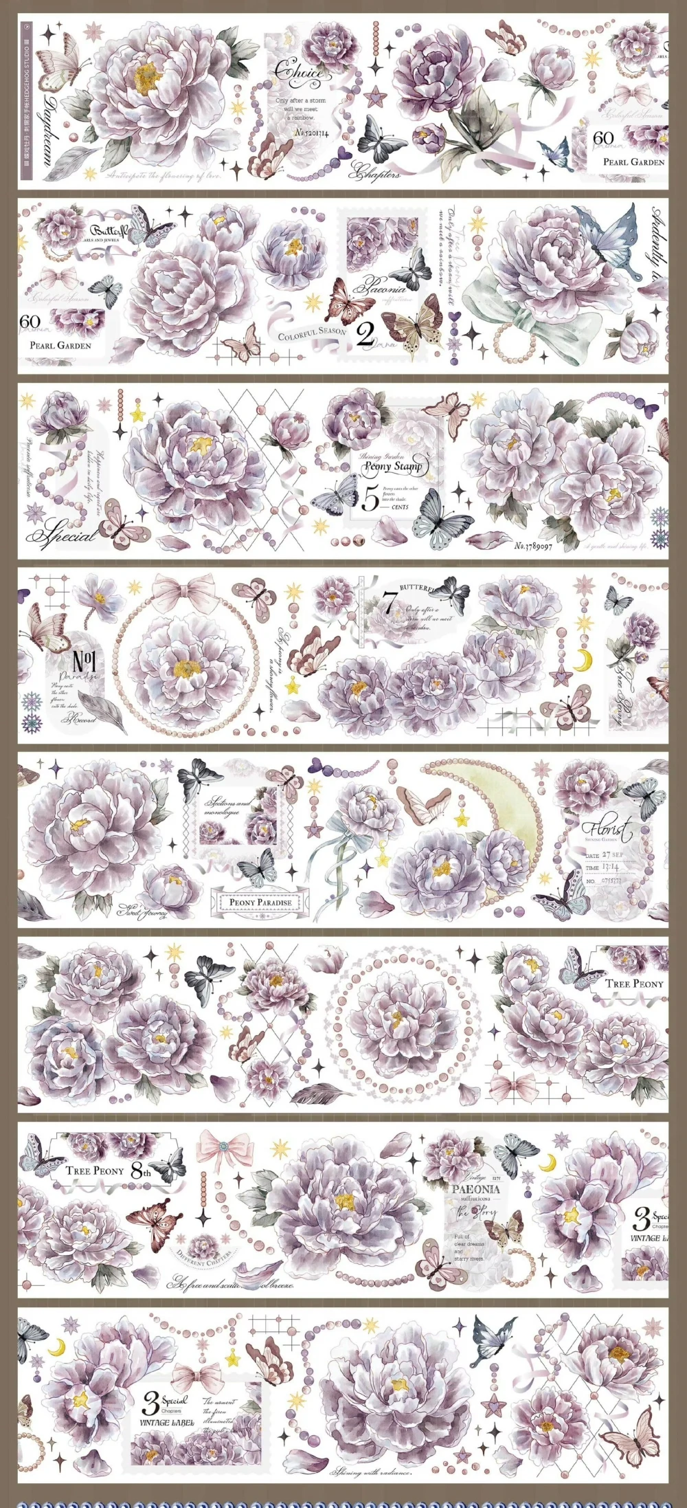 

1 Loop Butterfly Flower Shiny Washi PET Tape