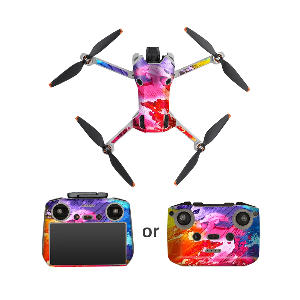 Colorful Sticker Charming Appearance Remoulded Skin Set Compatible For DJI Mini 4 Pro Drones RC 2 Remote Controller