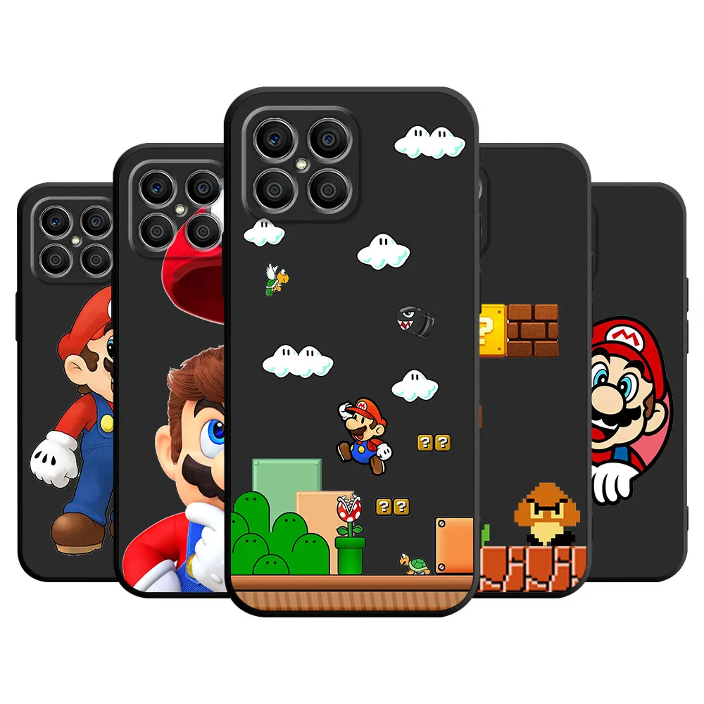 

Super Mario Case For Honor 90 Lite 8X 20 70 X8 X8A X9a X7 X6 50 Magic5 Pro 4 Black Soft Phone Funda