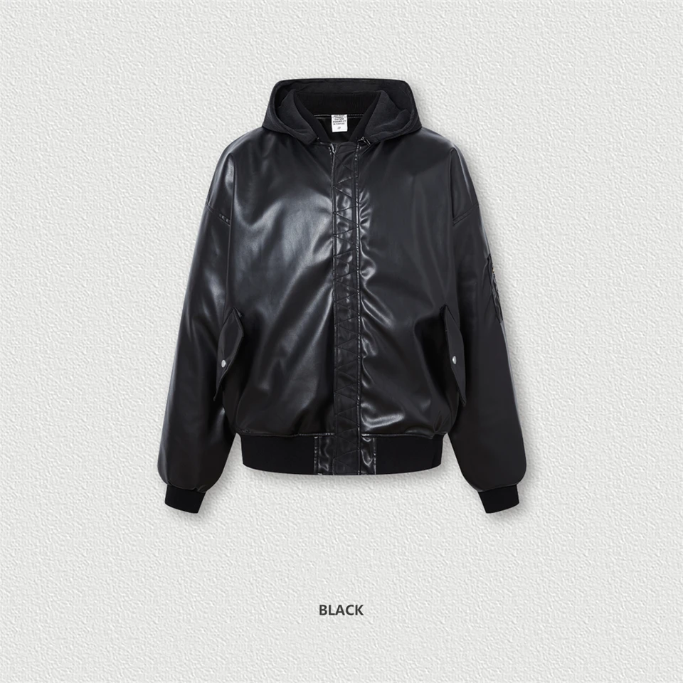 ZODF Retro Winter Men PU Leather Motorcycle Jackets Vintage