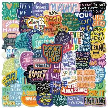 10/50 pezzi adesivi con frasi inglesi ispiratrici adesivi motivazionali graffiti decalcomanie diario fai da te telefono laptop bagagli skateboard adesivo
