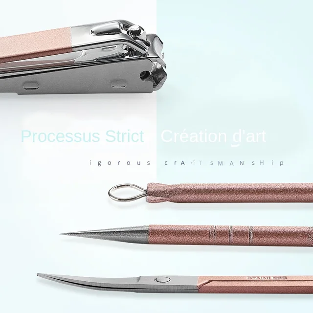 Manucure Kit professionnel en acier inoxydable, 18 outils de couleur