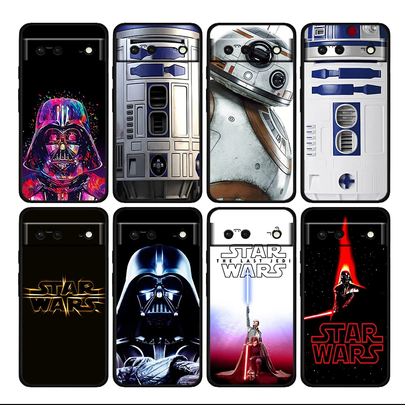 Cover Antiurto Star Wars Darth Vader Yoda Bb8 Per Google Pixel 7 6 6A 5 5A 4A Xl Pro 5G Custodia Morbida Per Telefono In Tpu Nero