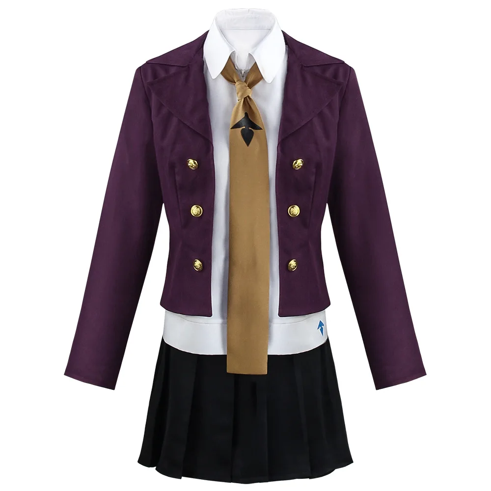 

Danganronpa Kyoko Kirigiri Cosplay Costume Dress Set With Gloves Women Halloween Cosplay Costume And Ri Wig Jacket Shirt Tie