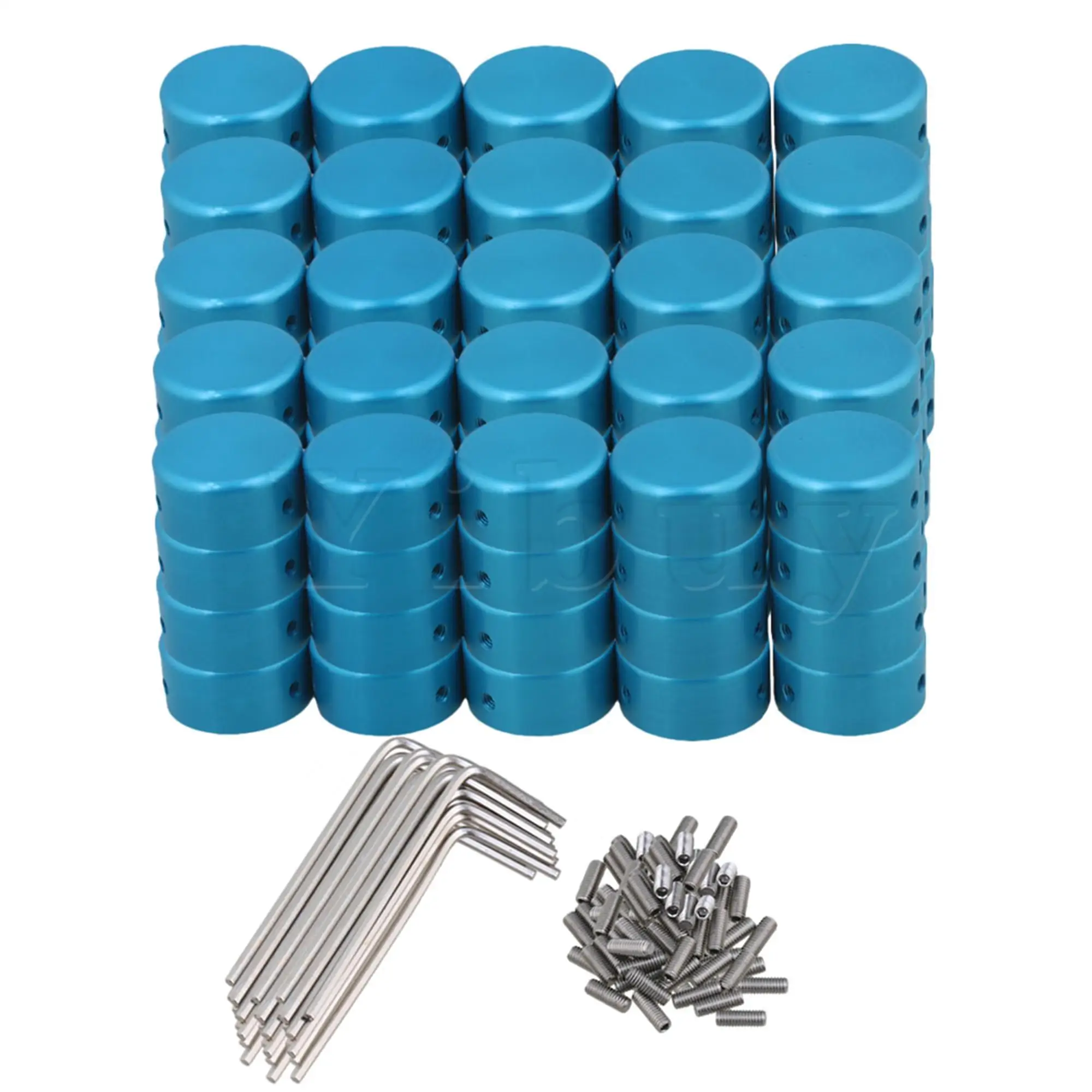 100pcs Blue Guitar Effects Stomp Switch Pedal Box Foot Cap With Screws