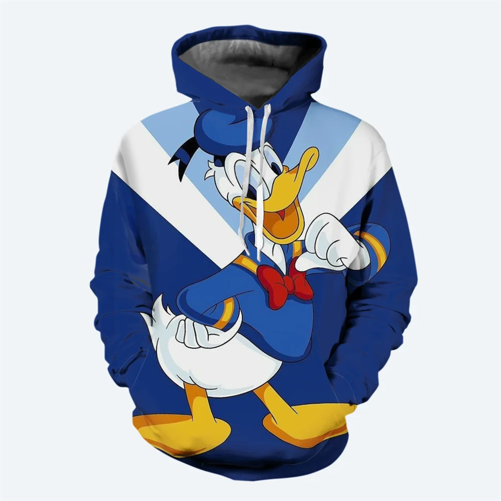 thumbnail image 1 of Nueva sudadera con capucha de dibujos animados de Disney para hombre, con estampado 3D del pato Donald, sudadera con capucha informal de moda urbana para hombre, 1 of 5