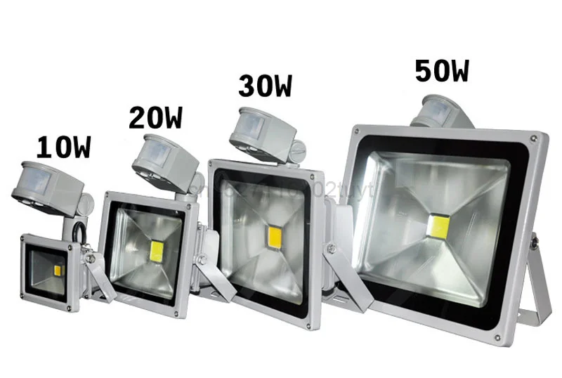 10/20/30/50/100W LED Floodlight PIR Sensor Motion Security Flood Light Warm Cool 