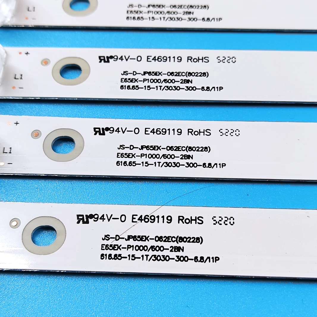 TV LED 백라이트 스트립, 65 인치 JS-D-JP65EK-062EC JS-D-JP65EU-062EC, LED 당 6 개, PC 6V, 617mm 사각 렌즈, 12 개/로트