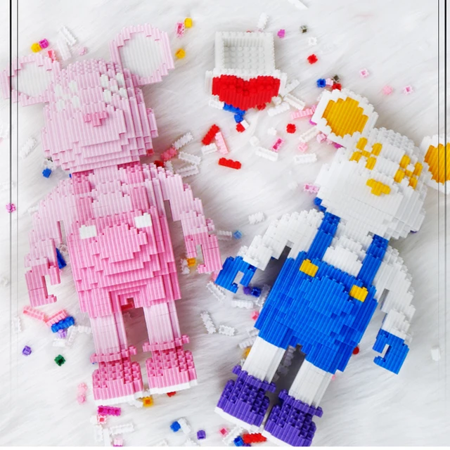 Violence Bear Building Block Toy Height Lovely particles DIY Assembly Painting Bear 3D Model Children's Toys Birthday Xmas Gift 4