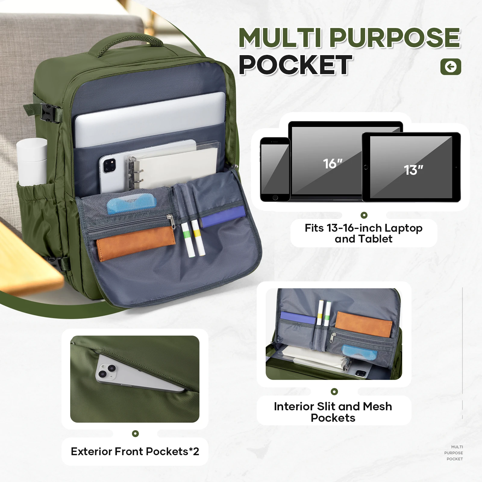 Easyjet Cabin Bag 45x36x20 Travel Backpack, Business Laptop Women Men Backpack Work Bag, Large Capacity Travel Bags Hand Luggage