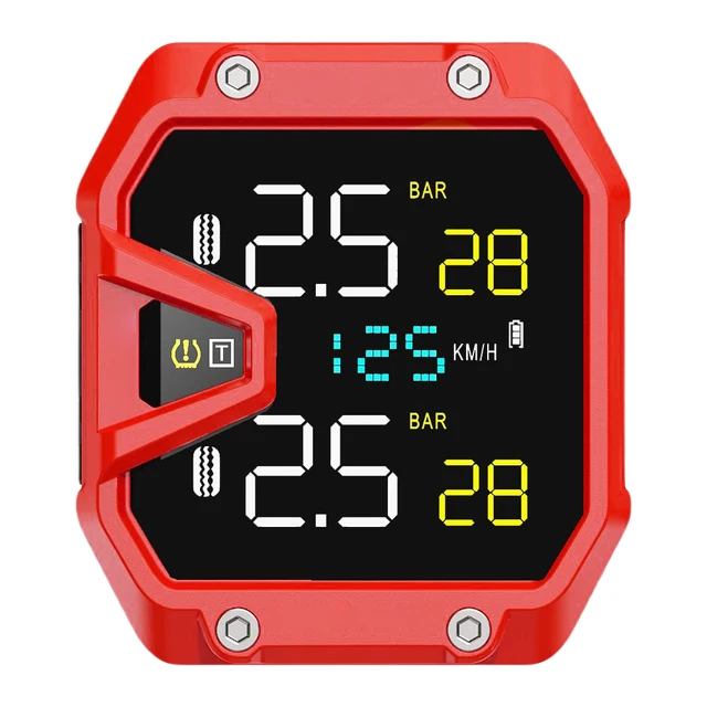 Motorcycle TPMS IP65 Waterproof Tire Pressure Monitor Sensor (Orange Internal)