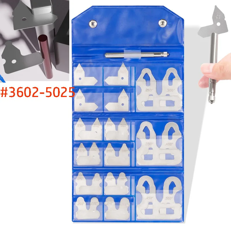 

3602-5025 Radius Gauge Set 0.010'' to 0.500'' Gauges with Holder For Industrial Manufacturing, Automotive Industry More