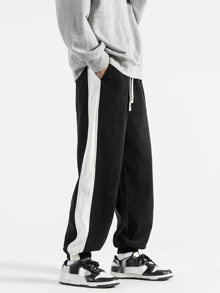 Retro sports casual pants, men's and women's loose and versatile leggings, street slimming pants