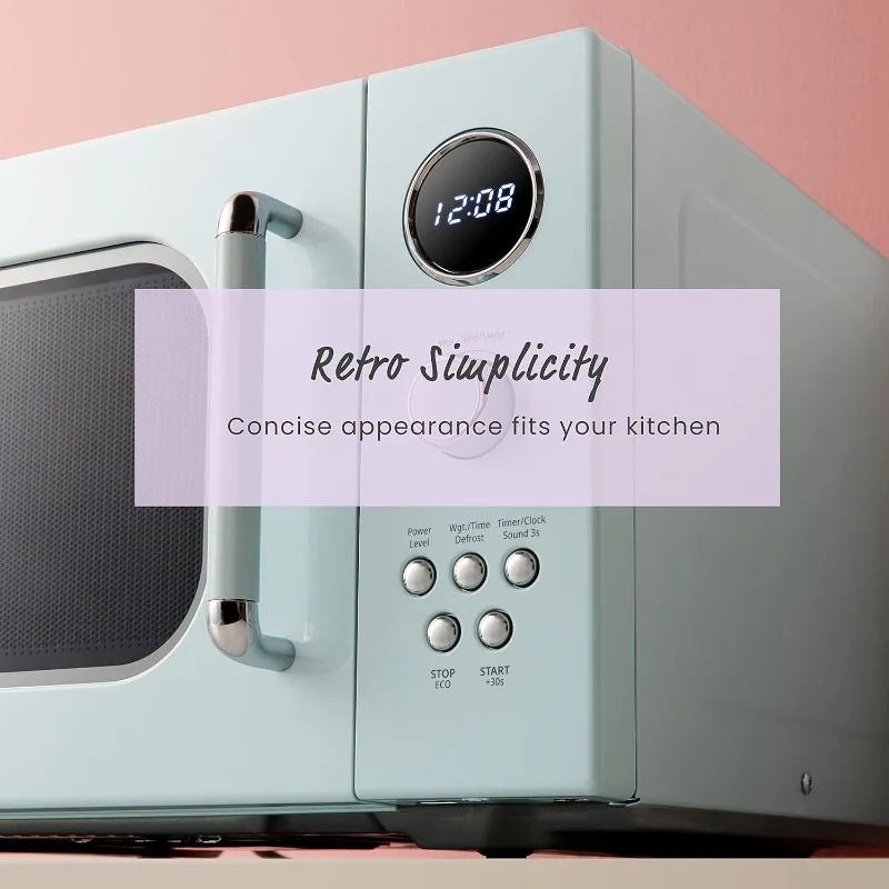 COMFEE CM-M091AGN Retro Microwave Multi-stage Cooking 9 Preset Menus Kitchen Timer Mute Function ECO Mode