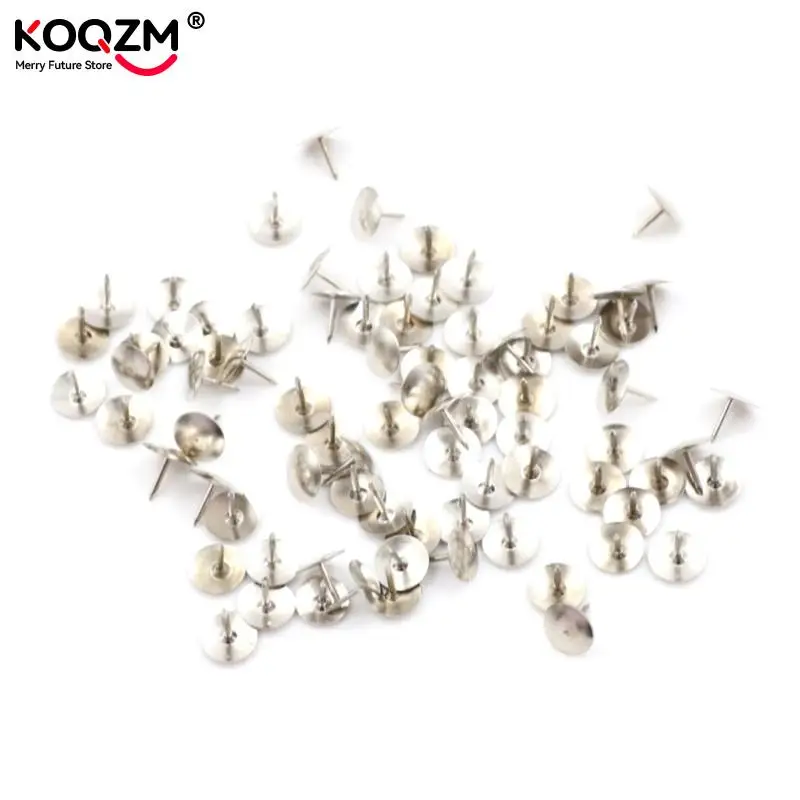 Push Pins 80Pcs/box Metal Push Pin Silver Tone Corkboard Photo Push Pins Thumb Tacks Stationery