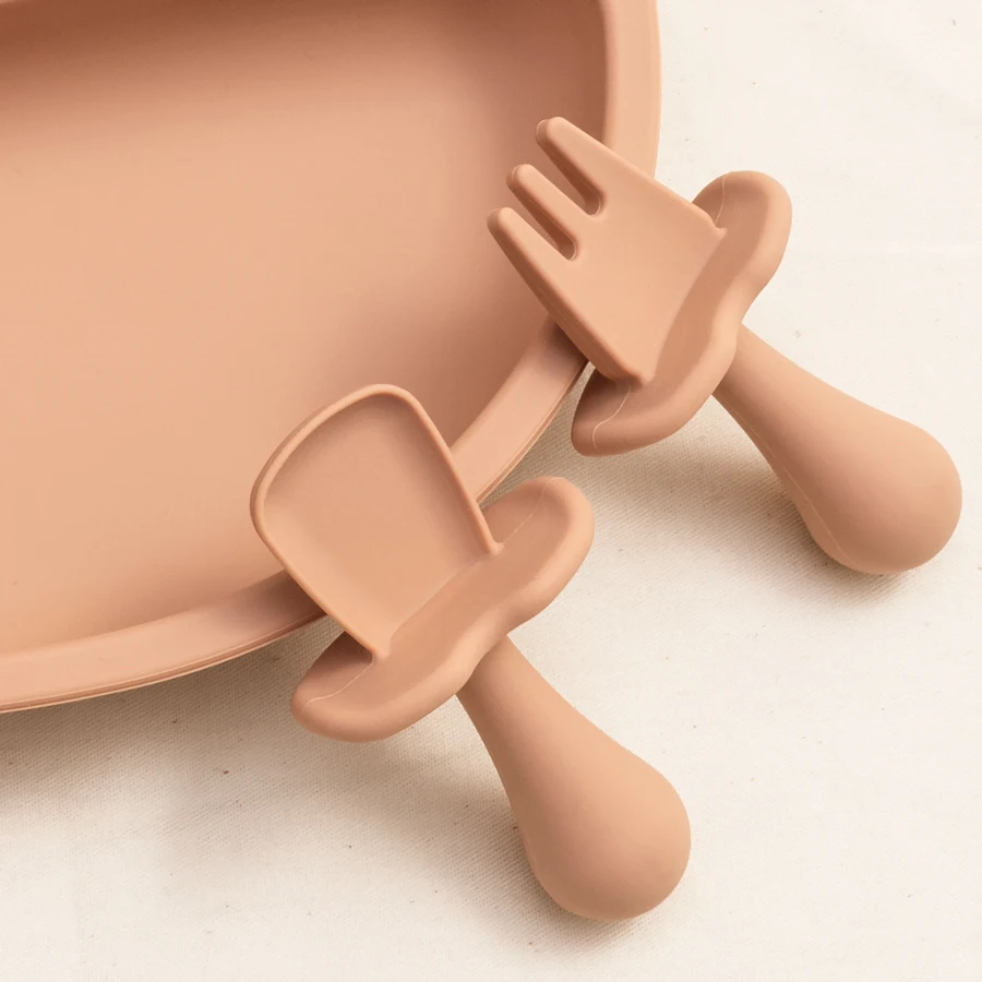 Baby Silicone Fork Spoons Cutlery Utensils Newborn Feeding Spoons Training Toddler Utensils For Baby Weaning Tableware silicone feeding spoon silicone cutlery set learning spoons fork spoon set baby cutlery