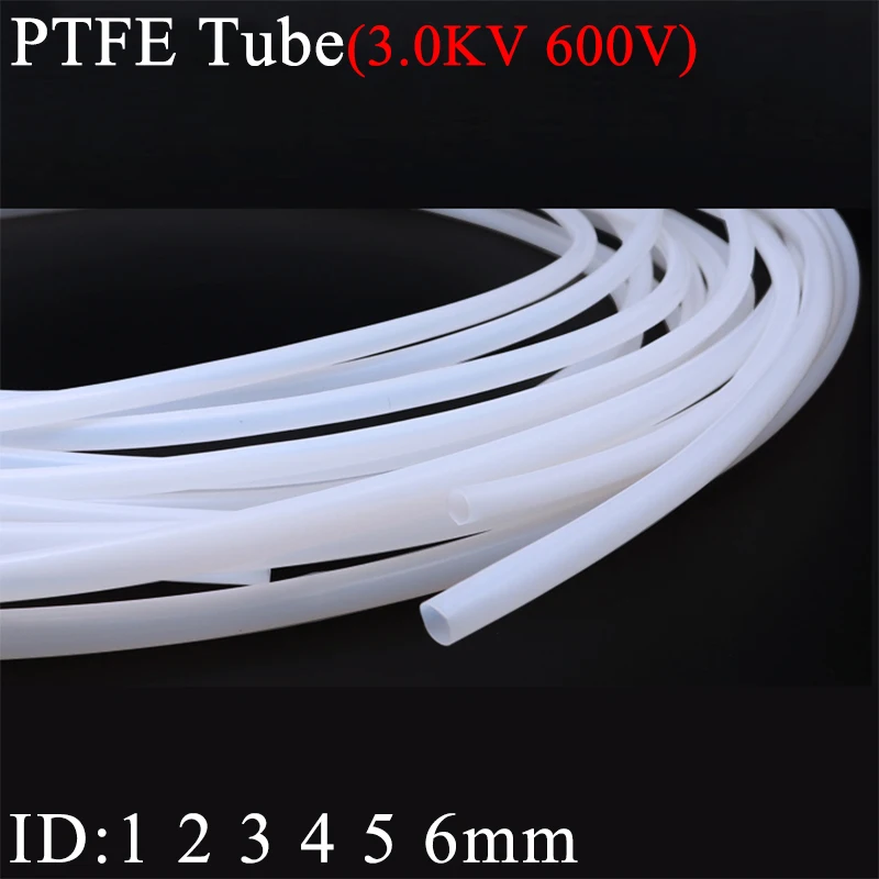 1/5M PTFE Tube For 3D Printer Parts Pipe 1mm 2mm 3mm 4mm 5mm 6mm Insulated Hose Rigid Pipe Temperature Corrosion Resistance 600V 13t 1 93mm x 2 53mm ptfe tube f46 insulated capillary heat protector transmit hose rigid temperature corrosion resistance 300v