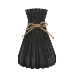 Durable European-Style Imitation Rattan Vase for Modern Home Decor and Weddings (A-Black)