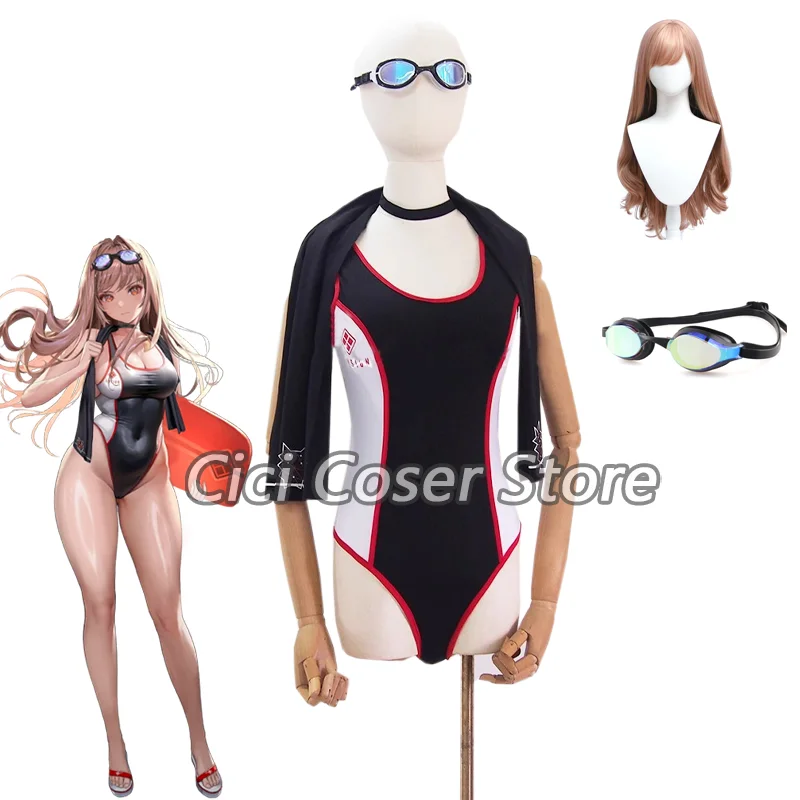 Game Goddess of Victory: Nikke Rapi Cosplay Rapi Classic Vacation Outfit Wig Summer Swimwear Sukumizu Halloween Carnival Party - AliExpress 