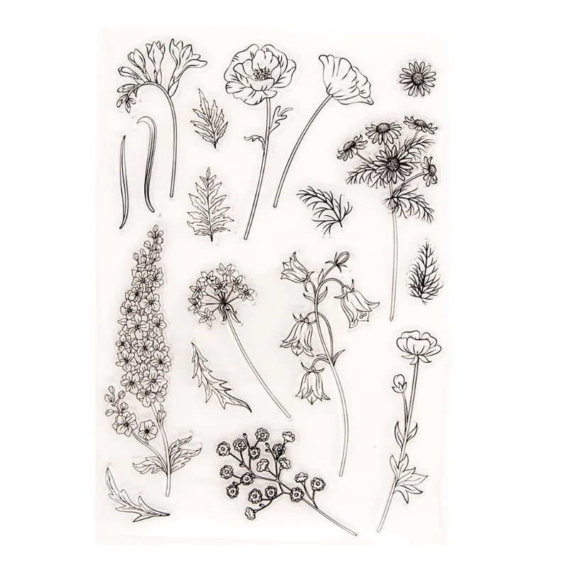 Various Flowers Silicone Clear Seal Stamp DIY Scrapbooking Embossing Photo Album Decorative Paper Card Craft